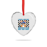 Funny Easter Bunny Heart Crystal Glass Ornament I Said A Hip Hop The Hippity To The Hip Hip Hop