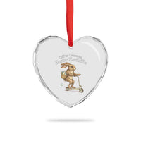 Funny Easter Bunny Heart Crystal Glass Ornament Off To The Cause an Easter Kerfuffle
