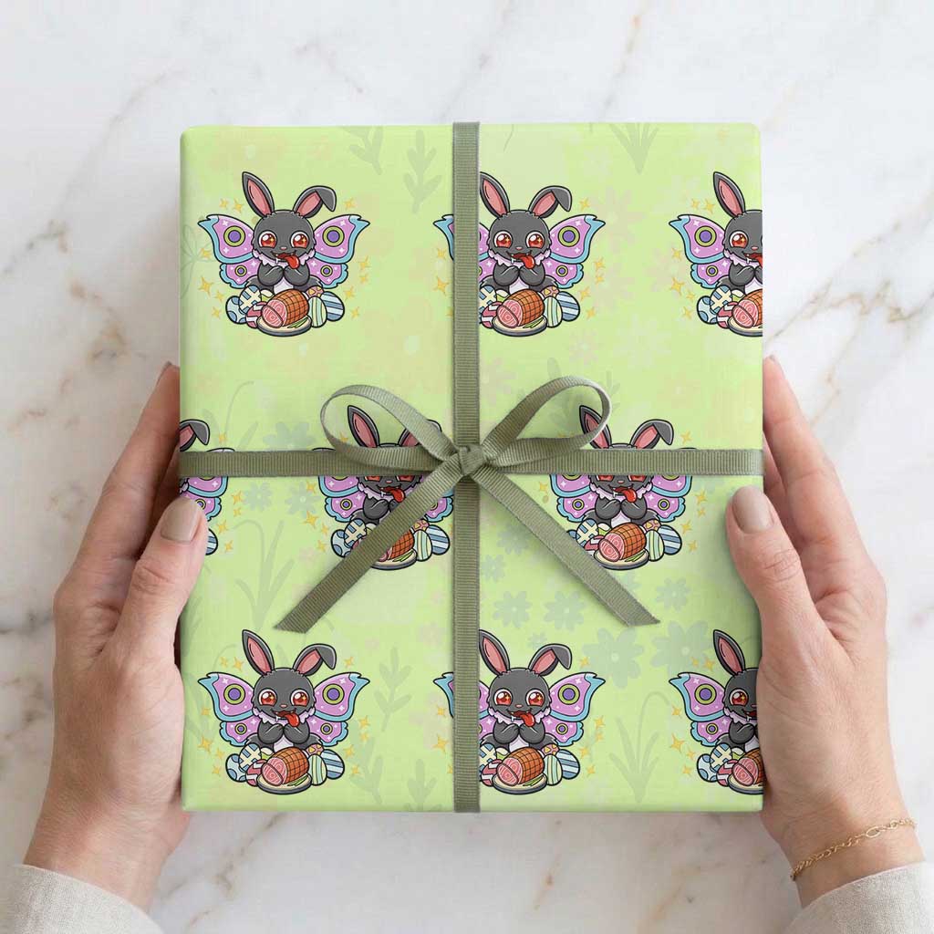 Funny Easter Bunny Mothman Loves Glazed Ham Wrapping Paper Roll