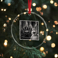 Funny Easter Bunny Selfie Crystal Glass Ornament Bigfoot Jersey Devil Chupacabra Egg Hunt