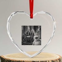 Funny Easter Bunny Selfie Heart Crystal Glass Ornament Bigfoot Jersey Devil Chupacabra Egg Hunt