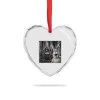 Funny Easter Bunny Selfie Heart Crystal Glass Ornament Bigfoot Jersey Devil Chupacabra Egg Hunt