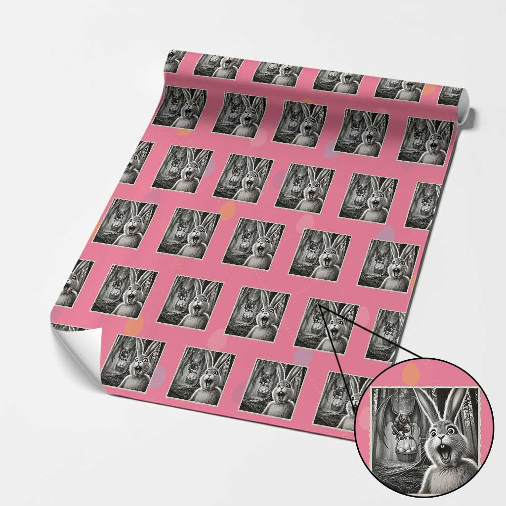 Funny Easter Bunny Selfie Mothman Egg Hunt Wrapping Paper Roll