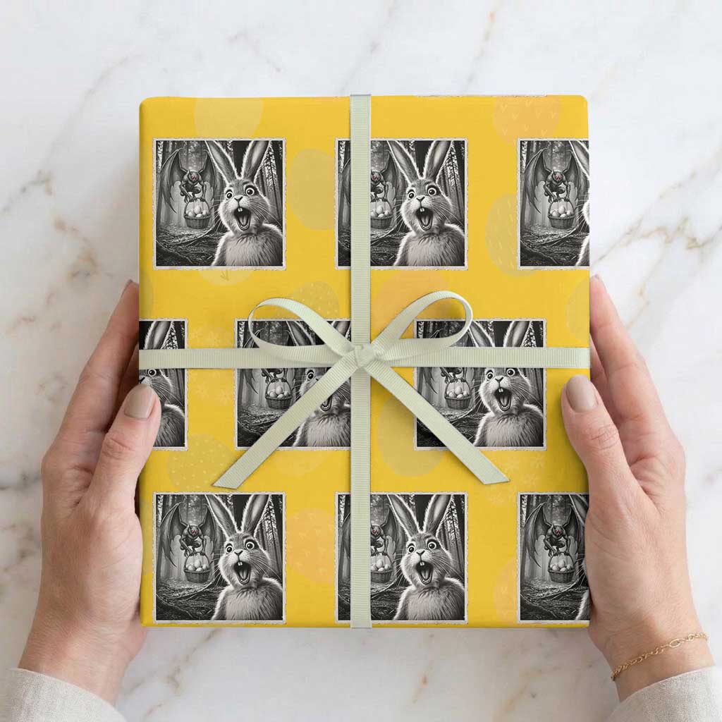 Funny Easter Bunny Selfie Mothman Egg Hunt Wrapping Paper Roll