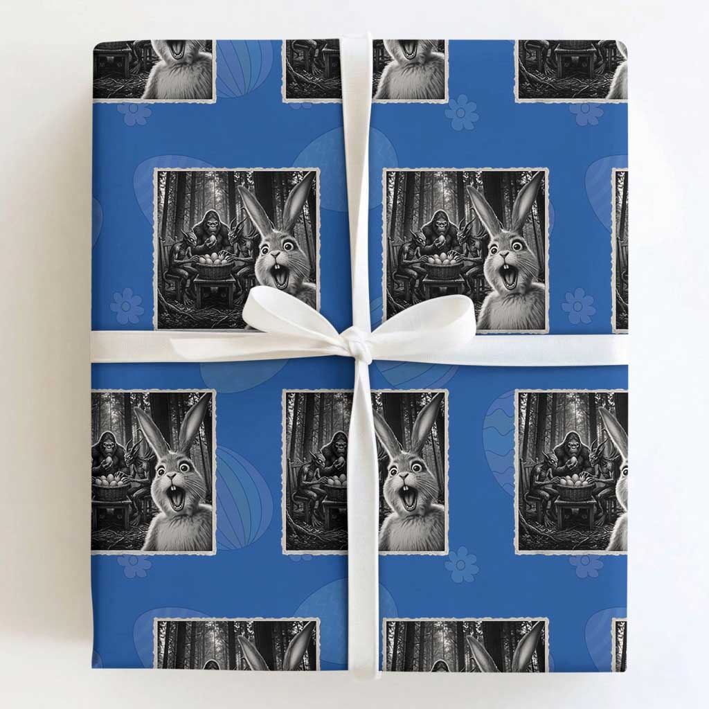 Funny Easter Bunny Selfie Wrapping Paper Roll Bigfoot Jersey Devil Chupacabra Egg Hunt