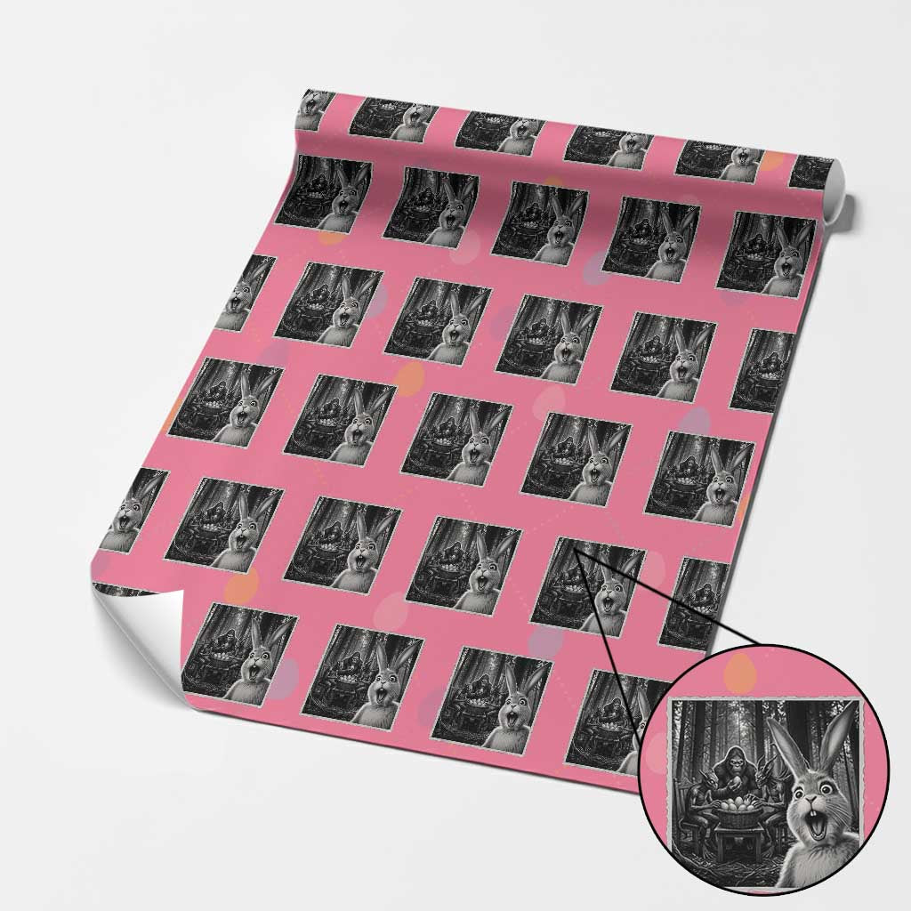 Funny Easter Bunny Selfie Wrapping Paper Roll Bigfoot Jersey Devil Chupacabra Egg Hunt