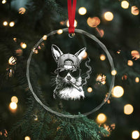 Funny Easter Bunny Smoking Meme Crystal Glass Ornament