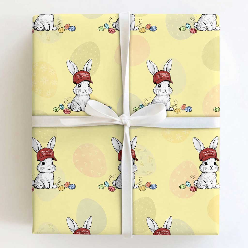 Funny Easter Bunny Wearing Hat American Wrapping Paper Roll