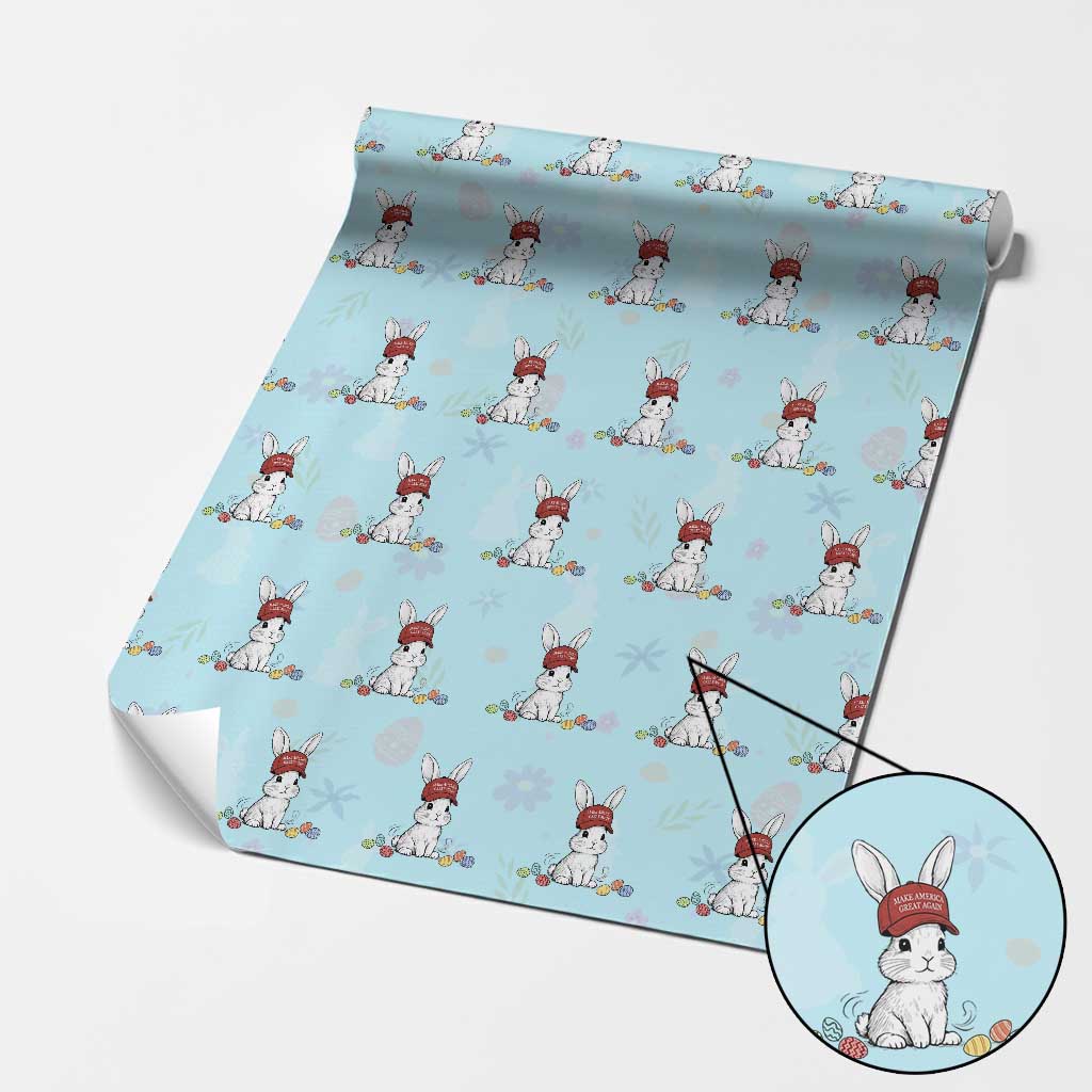Funny Easter Bunny Wearing Hat American Wrapping Paper Roll