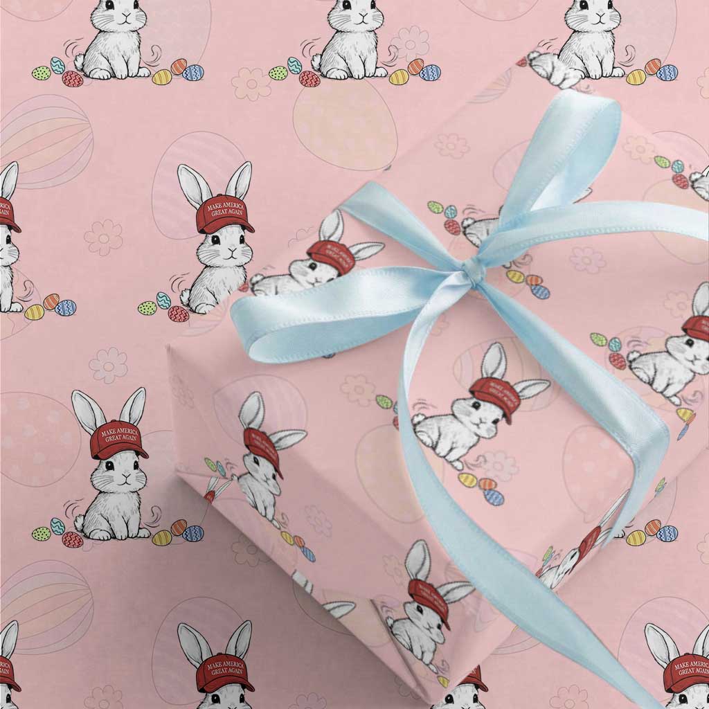 Funny Easter Bunny Wearing Hat American Wrapping Paper Roll