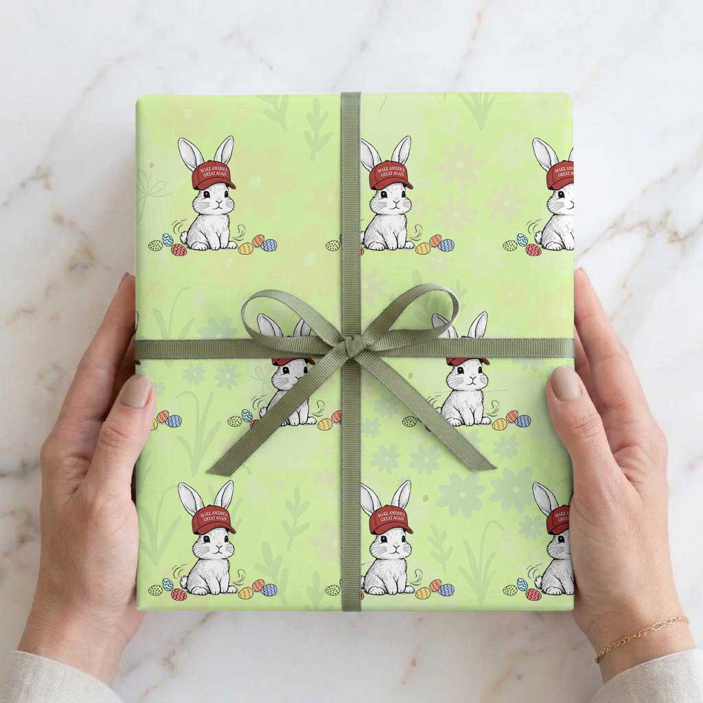Funny Easter Bunny Wearing Hat American Wrapping Paper Roll