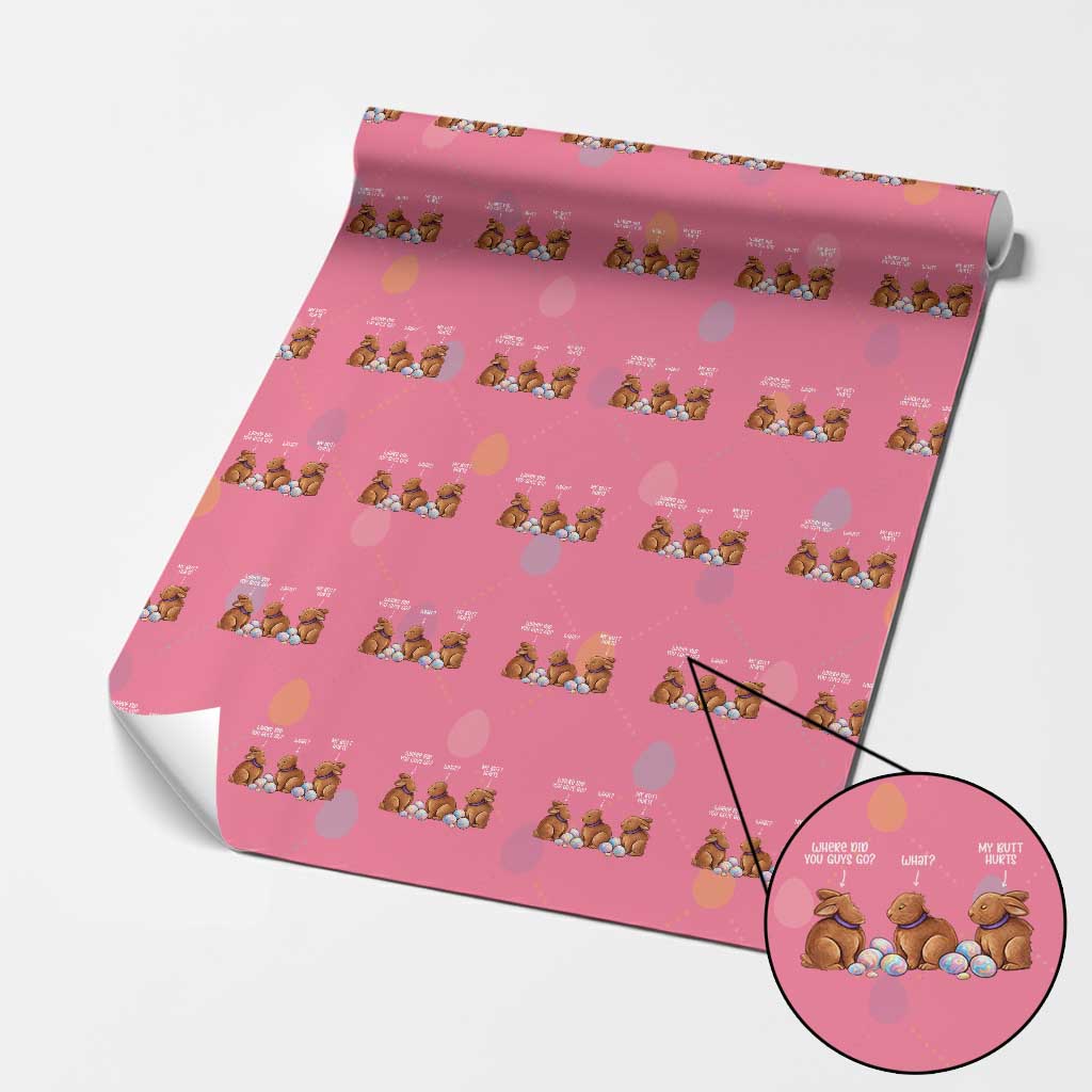 Funny Easter Bunny Wrapping Paper Roll Where Did You Guys Go Chocolate