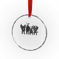 Funny Easter Cryptid Squad Crystal Glass Ornament Bigfoot Mothman Jersey Devil Chupacabra Gift