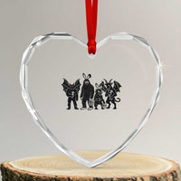Funny Easter Cryptid Squad Heart Crystal Glass Ornament Bigfoot Mothman Jersey Devil Chupacabra Gift