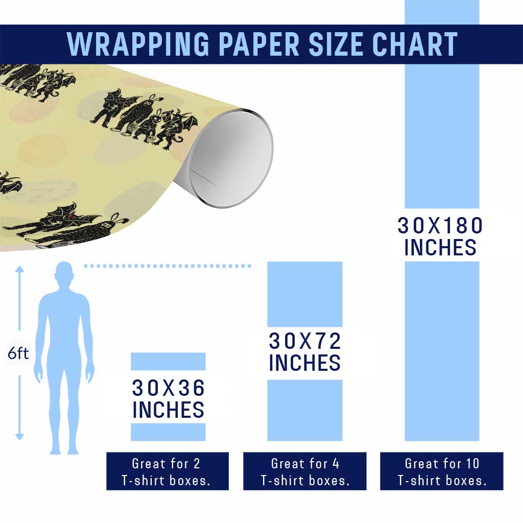 Funny Easter Cryptid Squad Wrapping Paper Roll Bigfoot Mothman Jersey Devil Chupacabra Gift