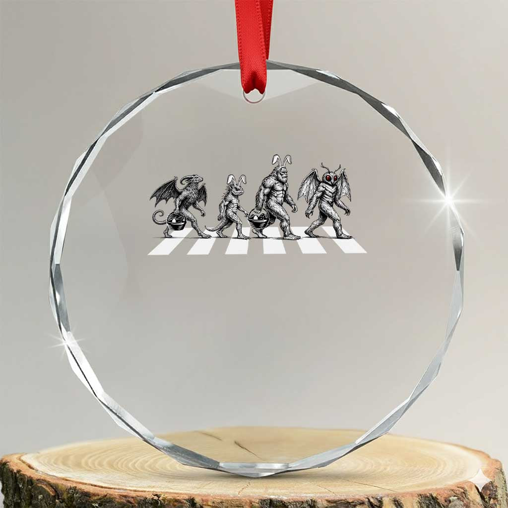 Funny Easter Cryptid Walk Crystal Glass Ornament Bigfoot Mothman Jersey Devil Chupacabra