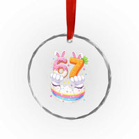 Funny Easter Day Bunny 67 Six Seven Meme Crystal Glass Ornament