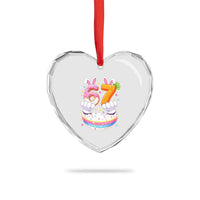 Funny Easter Day Bunny 67 Six Seven Meme Heart Crystal Glass Ornament