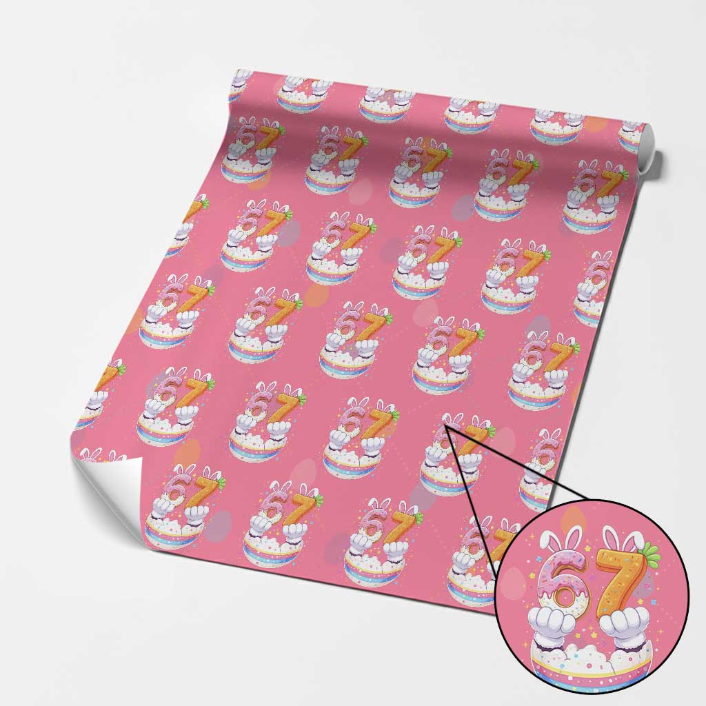 Funny Easter Day Bunny 67 Six Seven Meme Wrapping Paper Roll