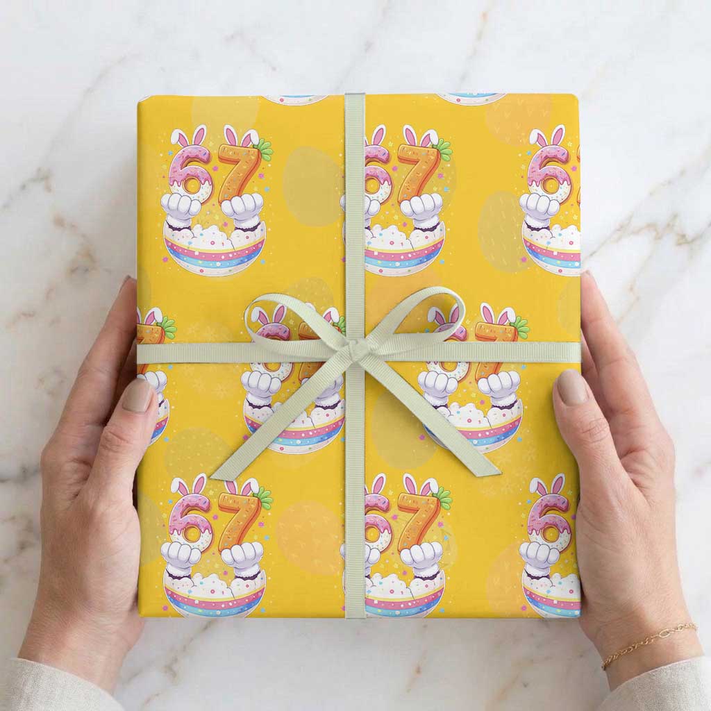 Funny Easter Day Bunny 67 Six Seven Meme Wrapping Paper Roll