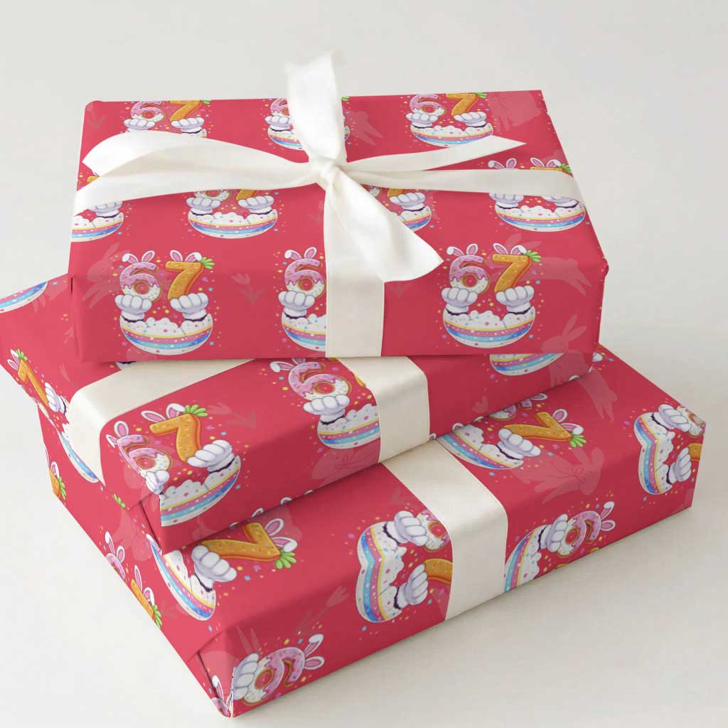 Funny Easter Day Bunny 67 Six Seven Meme Wrapping Paper Roll