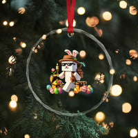 Funny Easter Day Bunny Miner Egg Video Game Crystal Glass Ornament
