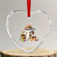 Funny Easter Day Bunny Miner Egg Video Game Heart Crystal Glass Ornament