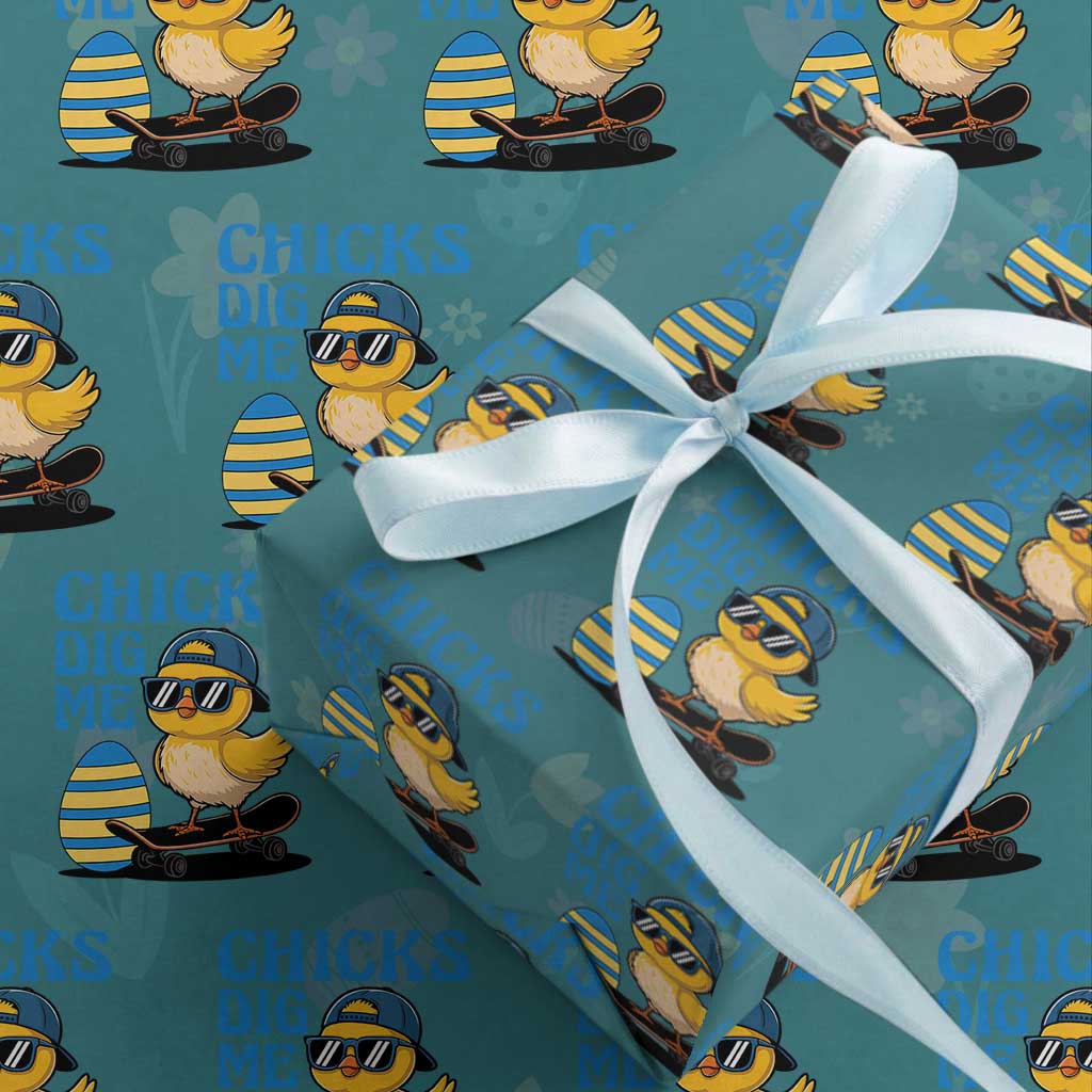 Funny Easter Day Chicks Dig Me Wrapping Paper Roll Cool Chicken