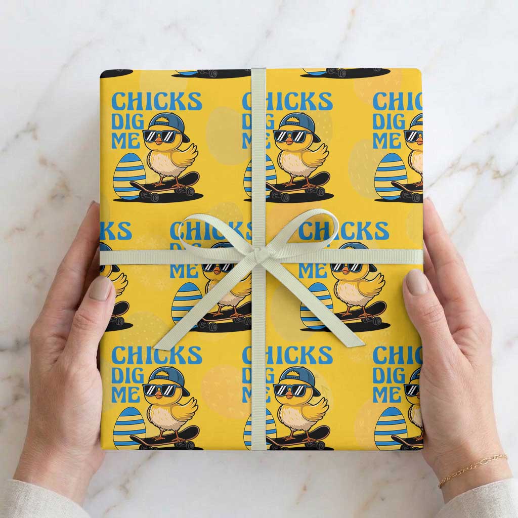 Funny Easter Day Chicks Dig Me Wrapping Paper Roll Cool Chicken