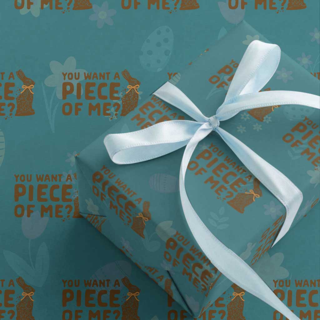 Funny Easter Day Chocolate Bunny Wrapping Paper Roll You Want A Piece Of Me