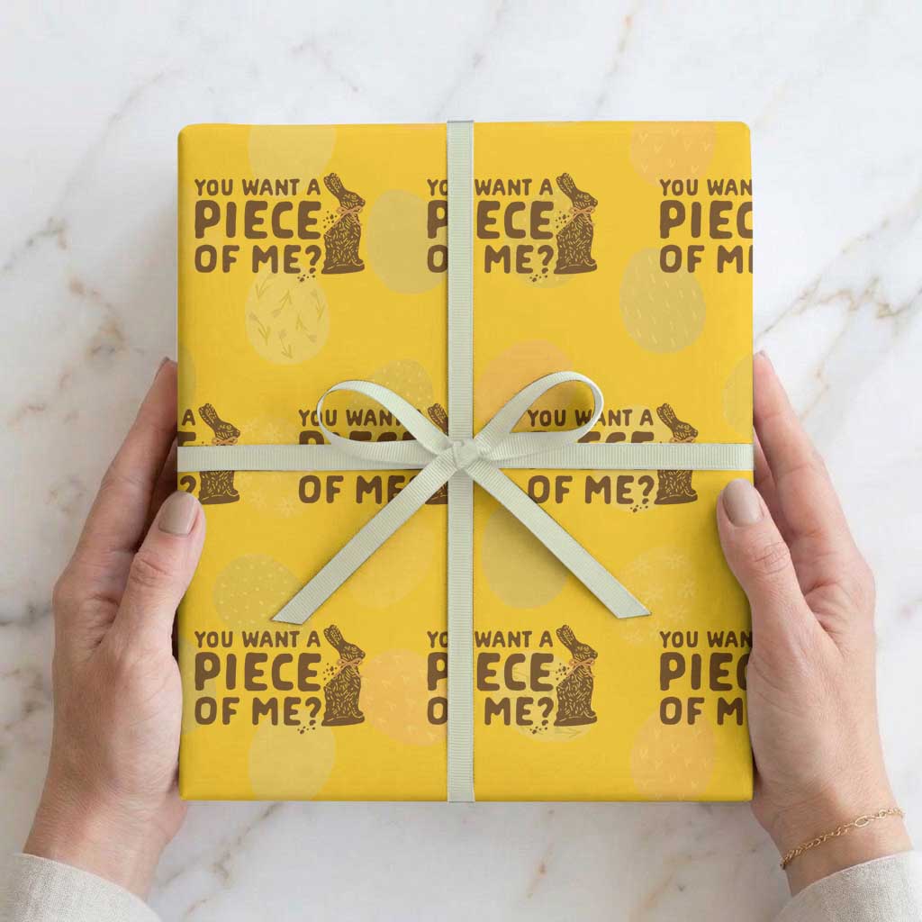 Funny Easter Day Chocolate Bunny Wrapping Paper Roll You Want A Piece Of Me