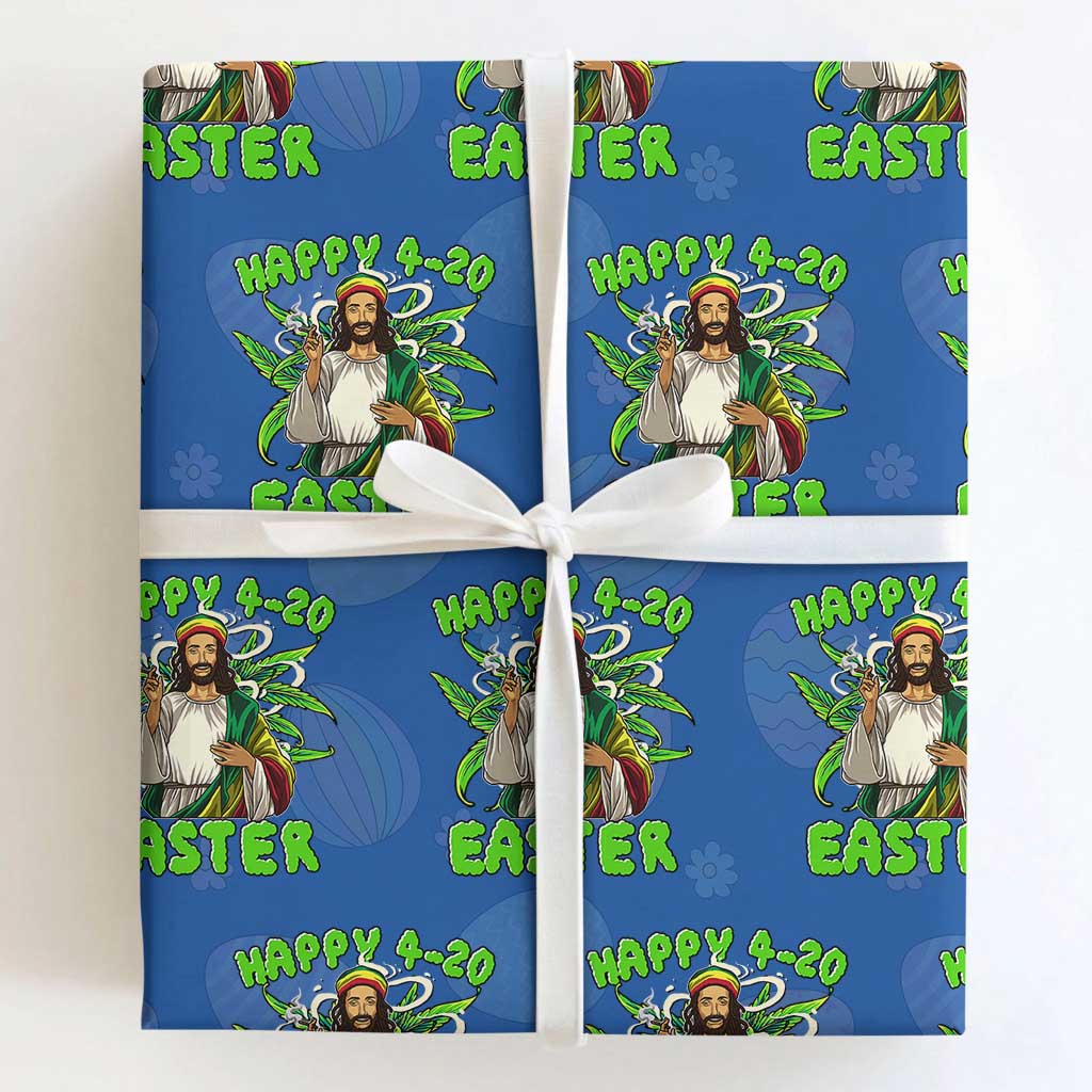 Funny Easter Day Christian Weed Wrapping Paper Roll Happy 420 Easter Jesus Smokes Stoner