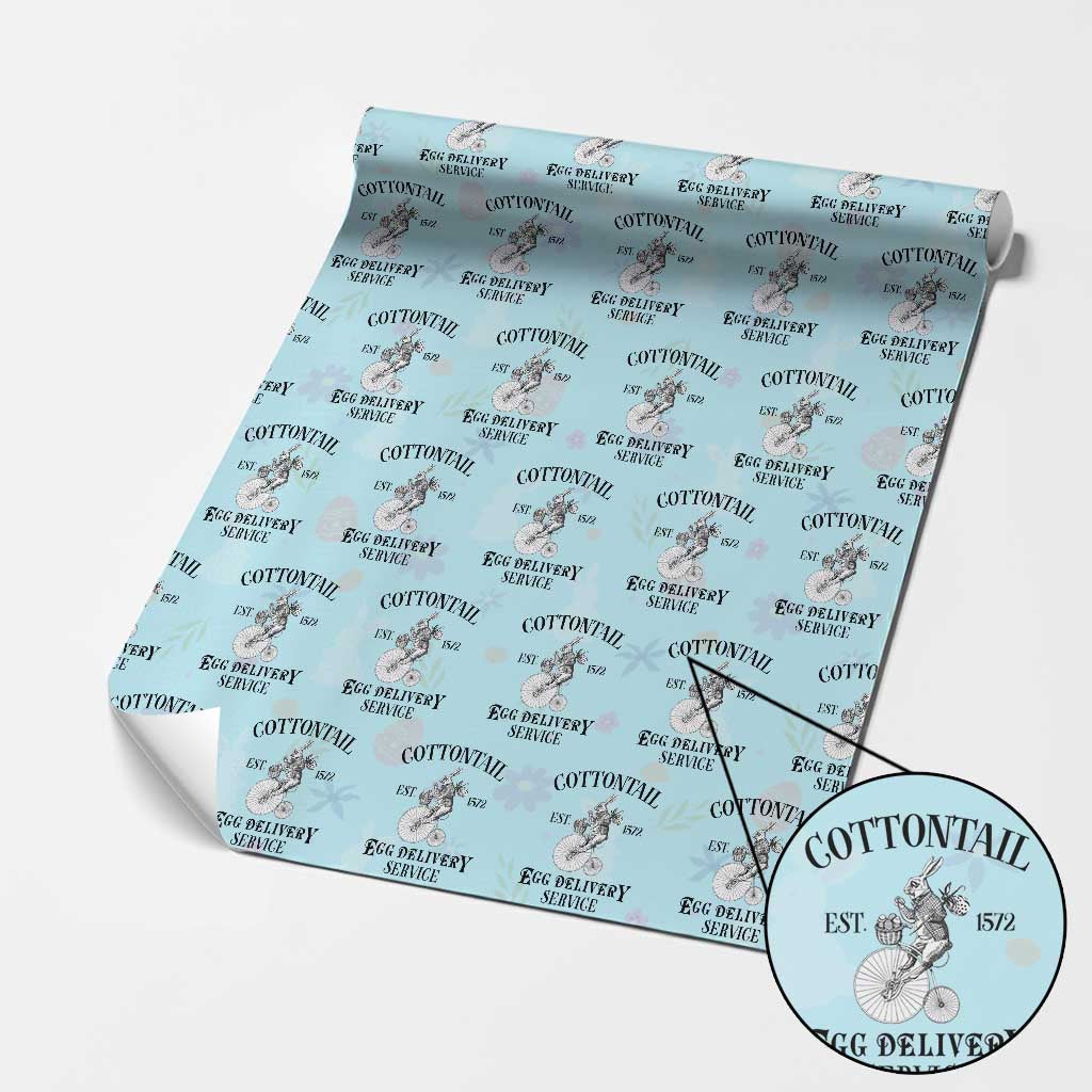 Funny Easter Day Cottontail Egg Delivery Service Wrapping Paper Roll Bunny Rabbit