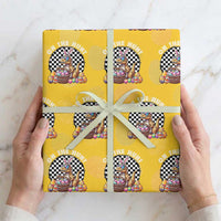 Funny Easter Day Dinosaur Bunny Wrapping Paper Roll On The Hunt Egg Hunting