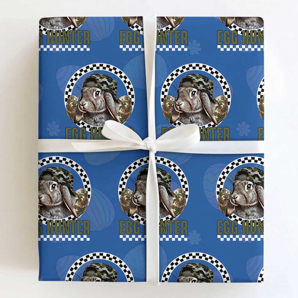Funny Easter Day Egg Hunter Wrapping Paper Roll Bunny Hunting Camo Egg