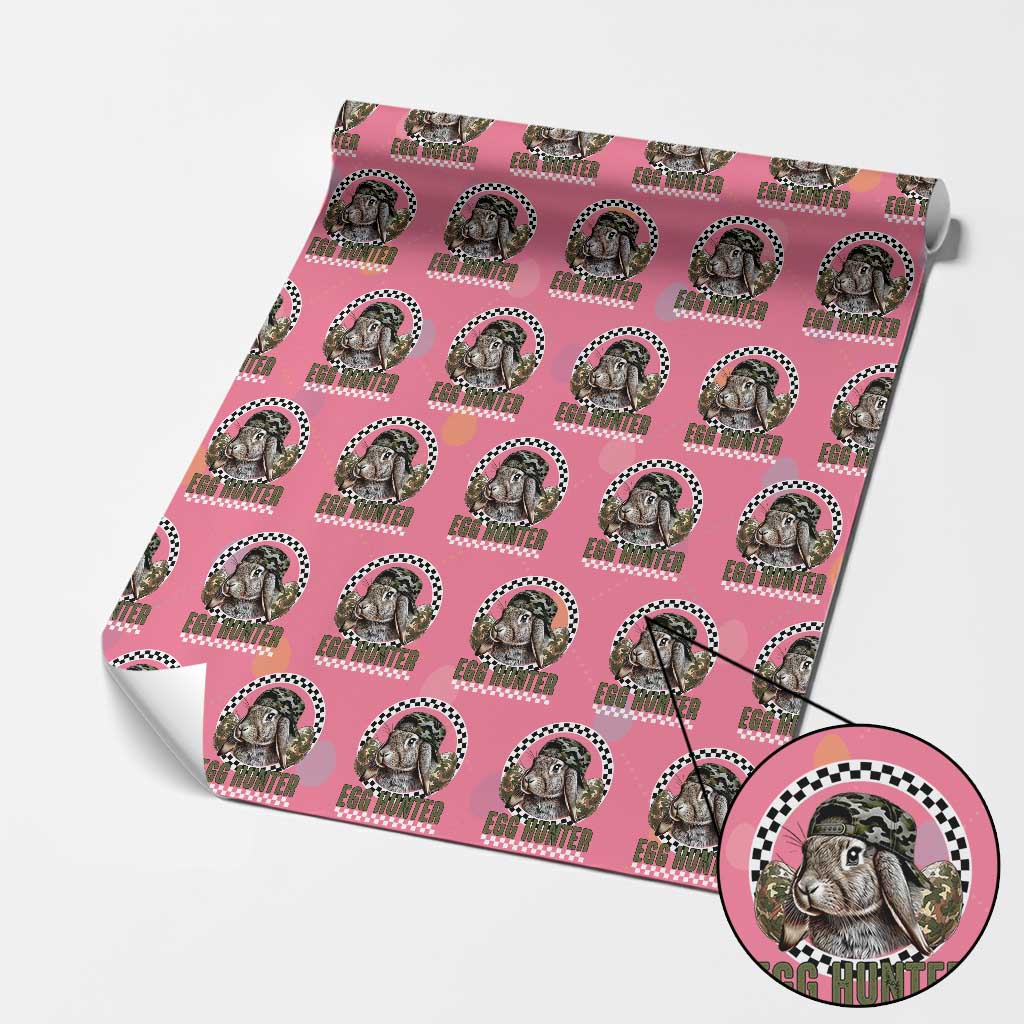 Funny Easter Day Egg Hunter Wrapping Paper Roll Bunny Hunting Camo Egg