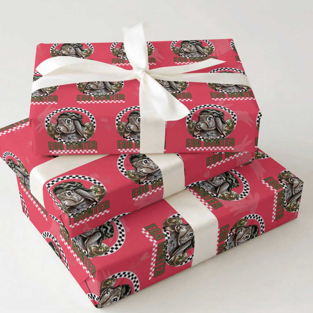 Funny Easter Day Egg Hunter Wrapping Paper Roll Bunny Hunting Camo Egg