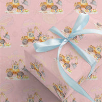 Funny Easter Day Excavator Wrapping Paper Roll Eggs-Cavator Bunny Construction Trucks