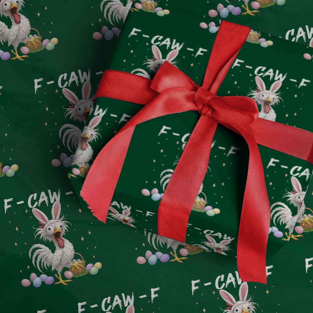 Funny Easter Day F Caw F Chicken Bunny Rooster Meme Wrapping Paper Roll
