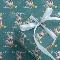 Funny Easter Day F Caw F Chicken Bunny Rooster Meme Wrapping Paper Roll