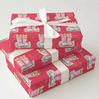 Funny Easter Day Gardening Wrapping Paper Roll Gardener Boots Bunny Ears Colorful Eggs