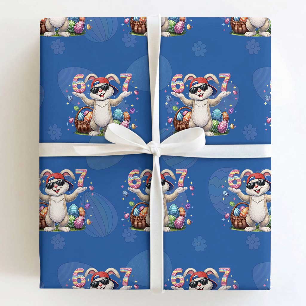 Funny Easter Day Six Seven 67 Bunny Boys Kids Wrapping Paper Roll