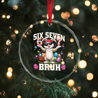 Funny Easter Day Six Seven Bruh Crystal Glass Ornament 67 Bunny Easter Eggs