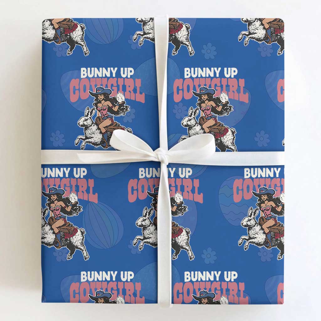 Funny Easter Day Western Wrapping Paper Roll Bunny Up Cowgirl Country Bunny