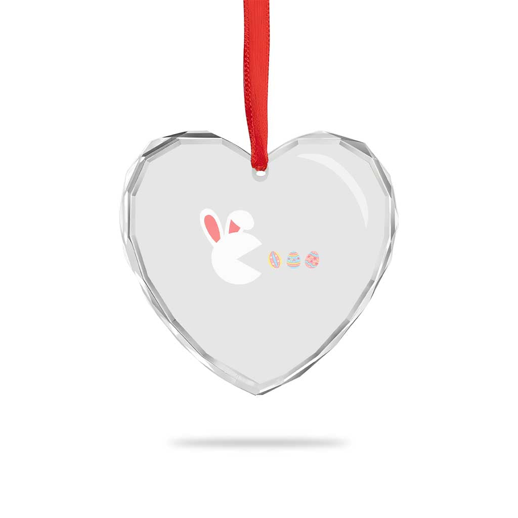 Funny Easter Heart Crystal Glass Ornament Bunny Gamer Egg Hunter