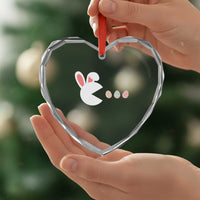Funny Easter Heart Crystal Glass Ornament Bunny Gamer Egg Hunter
