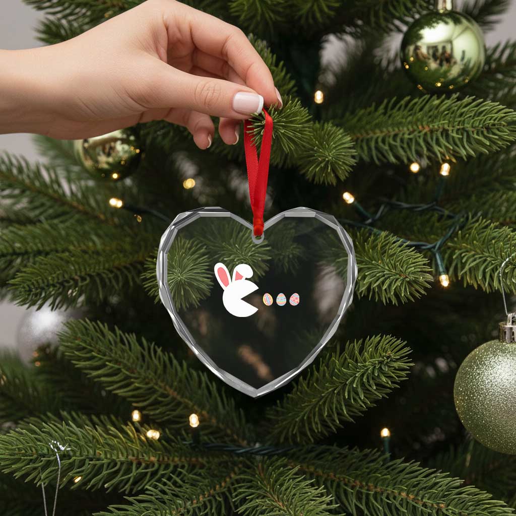 Funny Easter Heart Crystal Glass Ornament Bunny Gamer Egg Hunter