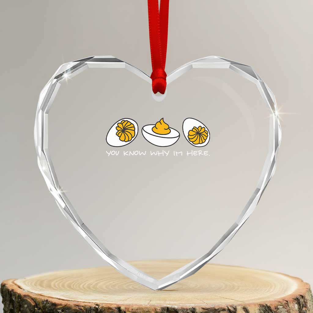 Funny Easter Heart Crystal Glass Ornament You Know Why Im Here - Wonder Print Shop