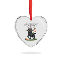 Funny Easter Hunting Dog Heart Crystal Glass Ornament Labrador Bunny Ears On The Hunt