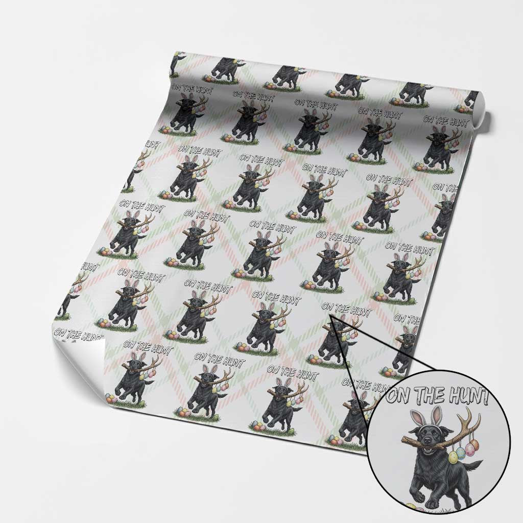 Funny Easter Hunting Dog Wrapping Paper Roll Labrador Bunny Ears On The Hunt